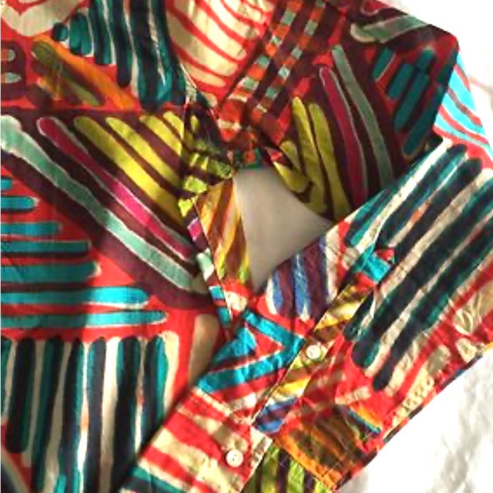 J. Crew Multicolor Geometric Button Down Shirt - image 5